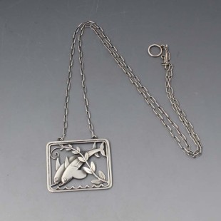 Georg Jensen silver dolphins pendant